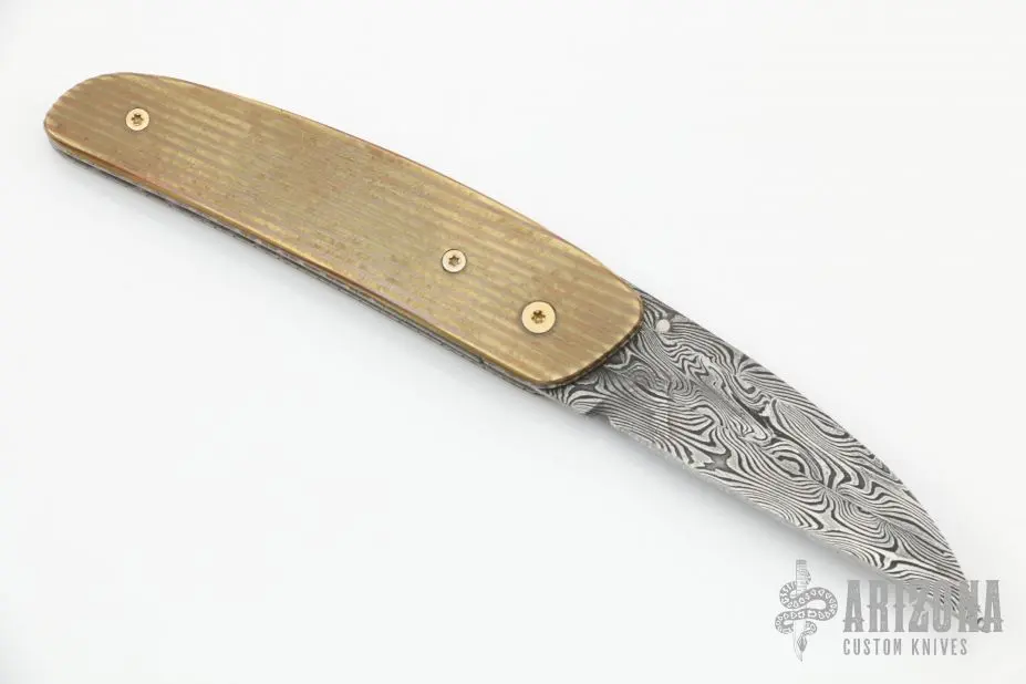 Damascus And Mokume Linerlock 4 Damascus And Mokume Linerlock - Image 2