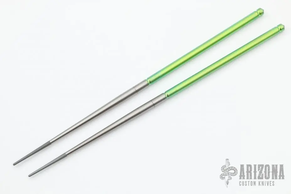 2- Piece Takedown Titanium Chopsticks W/ Pouch - Toxic Green 3 2- Piece Takedown Titanium Chopsticks W/ Pouch - Toxic Green