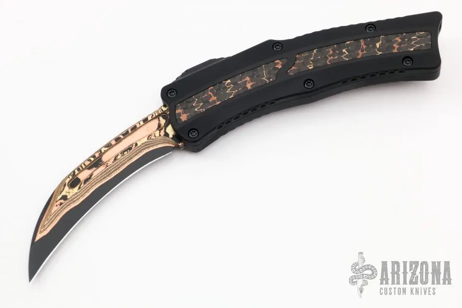 Custom ROC - Fat Carbon Snakeskin Inlay W/ Baker Forge Tiger GoMai #58 3 Custom ROC - Fat Carbon Snakeskin Inlay W/ Baker Forge Tiger GoMai #58