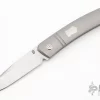 F22 KickStop Flipper Knife, Machine Satin Blade, Titanium Handles, Option 1 Satin Accents