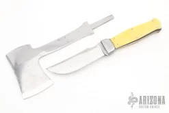 Rare Vintage KaBar Knife Hatchet Set And Leather Sheath - Interchangable Blade