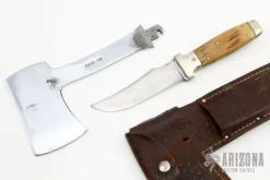 Rare Vintage Case Knife Hatchet Set And Leather Sheath - Interchangable Blade