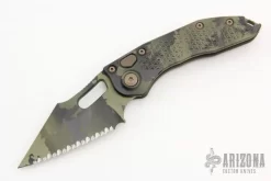 169-3OCS Stitch Auto S/E Signature Series Olive Green Camo Full Serrated