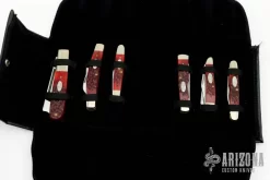 6 Red Jigged Bone Set