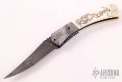 Scrimshawed Damascus And Mammoth Ivory Linerlock