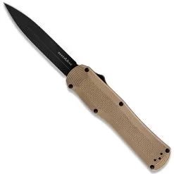 Benchmade Coyote Brown Autocrat Dagger OTF Auto Knife, CPM-S30V Black Blade