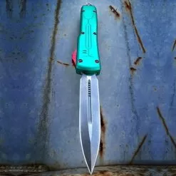 Interstellar OTF Automatic Knife And Sheath - Stainless Steel Blade, Aircraft-Grade Aluminum Handle - Length 8 3/4"