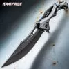 Rampage Tailwind Ball Bearing Pocket Knife - Stainless Steel Blade, Aluminum And Steel Handle, Pocket Clip - 4 3/4” Closed -Knife Shop A19 BK4746