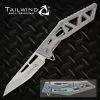 Rampage Tailwind Skeletonized Pocket Knife - Stainless Steel Blade, Steel Handle, Ti-Coated, Ball Bearing Opening, Pocket Clip -Knife Shop A19 BK5138