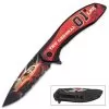General Lee Pocket Knife - Printed Stainless Steel Blade, Aluminum Handle, Wooden Facing, Pocket Clip - Closed 4 1/2” -Knife Shop A19 BK5600