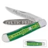 Celtic Trapper Pocket Knife - Stainless Steel Blades, Laser-Etched Art, Dyed Bone Handle Scales, Brass Pins 2 Celtic Trapper Pocket Knife - Stainless Steel Blades, Laser-Etched Art, Dyed Bone Handle Scales, Brass Pins -Knife Shop A19 BK5679