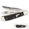 Second Amendment Trapper Pocket Knife - Stainless Steel Blades, Jigged Bone Handle, Nickel-Silver Bolsters - Closed 4” 2 Second Amendment Trapper Pocket Knife - Stainless Steel Blades, Jigged Bone Handle, Nickel-Silver Bolsters - Closed 4” -Knife Shop A19 BK5729