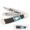 Native American Trapper Pocket Knife - Stainless Steel Blades, Pakkawood Handle, Nickel-Silver Bolsters - Closed 4” 1 Native American Trapper Pocket Knife - Stainless Steel Blades, Pakkawood Handle, Nickel-Silver Bolsters - Closed 4” -Knife Shop A19 BK5740