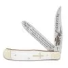 Salvation Pearl Trapper Pocket Knife - Stainless Steel Blades, Faux Pearl Handle Scales, Nickel Silver Bolsters - Closed 4” -Knife Shop A19 BK5975