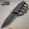 Black Folding Knuckle Knife - Stainless Steel Blade, ABS Handle, Seatbelt Cutter, Glass Breaker - Closed Length 5 1/4β 1 Black Folding Knuckle Knife - Stainless Steel Blade, ABS Handle, Seatbelt Cutter, Glass Breaker - Closed Length 5 1/4β -Knife Shop A19 BV575