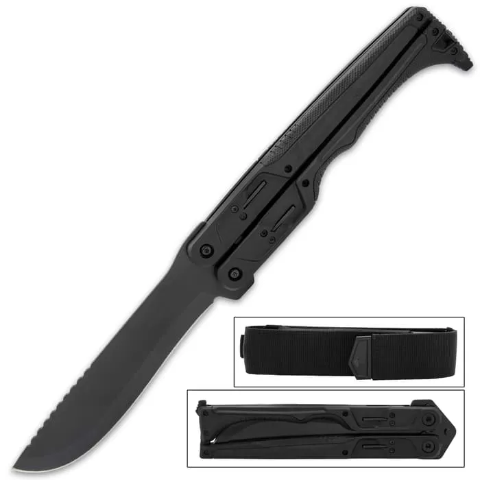 Gerber DoubleDown Folding Machete And Sheath - 420HC Stainless Steel Blade, Anodized Aluminum Handle - Length 15 1/10” 3 Gerber DoubleDown Folding Machete And Sheath - 420HC Stainless Steel Blade, Anodized Aluminum Handle - Length 15 1/10”