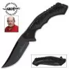 Hibben Black Whirlwind Pocket Knife - 7Cr17 Stainless Steel Blade, G10 And 6061 Aluminum Handle, Pocket Clip
