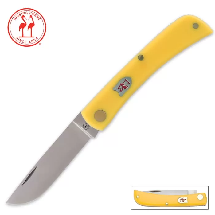 Kissing Crane Pocket Farmer Yellow Composite Pocket Knife 3 Kissing Crane Pocket Farmer Yellow Composite Pocket Knife