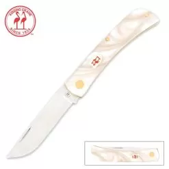Kissing Crane Pearl Pocket Farmer Pocket Knife