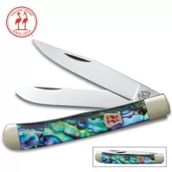 Kissing Crane Genuine Abalone Trapper Pocket Knife