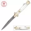 Kissing Crane Genuine Pearl Damascus Stiletto Knife -Knife Shop A19 KC5479