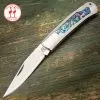 Kissing Crane Genuine Abalone And Stainless Pocket Knife 2 Kissing Crane Genuine Abalone And Stainless Pocket Knife -Knife Shop A19 KC5505