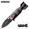 Tac-Force Black Shark Bomb Knife - 3Cr13 Stainless Steel Blade, Anodized Aluminum Handle, Pocket Clip, Self-Standing -Knife Shop A19 MC2562