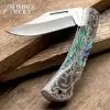 Timber Wolf Gentleman’s Abalone Pocket Knife - Lock Back, Stainless Steel Blade, Genuine Abalone Inlays, Nickel Silver Bolsters 2 Timber Wolf Gentleman’s Abalone Pocket Knife - Lock Back, Stainless Steel Blade, Genuine Abalone Inlays, Nickel Silver Bolsters -Knife Shop A19 TW1164