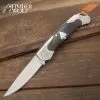 Timber Wolf Gambler Lockback Pocket Knife - 3Cr13 Stainless Steel Blade, Wooden Handle Scales, Etched Bolsters -Knife Shop A19 TW1211
