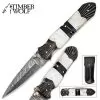 Timber Wolf Damascus Mother Of Pearl & Buffalo Horn Folding Pocket Knife -Knife Shop A19 TW510