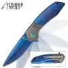 Timber Wolf Celestia Assisted Opening Pocket Knife - DamascTec Steel With Titanium Blue Finish -Knife Shop A19 TW575