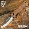 Bushmaster Explorer Pocket Knife - S35V Steel Blade, Zebra Wood Handle Scales, Ball Bearing Pivot Lock - Closed 4 3/8” -Knife Shop A19 UC3441