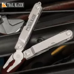 Trailblazer Mini Pocket Multi-Tool - Stainless Steel And Aluminum Construction, Ten Tools, Ultra-Lightweight - Closed 2 1/2”