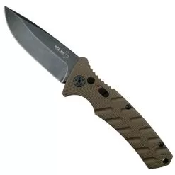 Boker SCRATCH & DENT Plus Coyote Brown Strike Auto, D2 Black Stonewash Blade