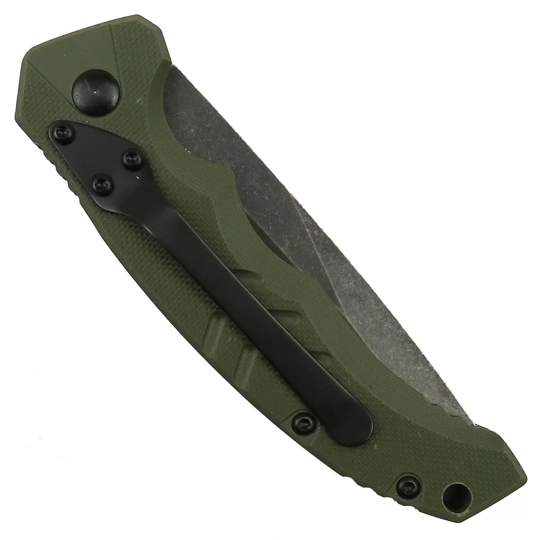 Boker Plus Exclusive OD Green Intention II Auto Knife, Dark Stonewash D2 Blade 4 Boker Plus Exclusive OD Green Intention II Auto Knife, Dark Stonewash D2 Blade - Image 2
