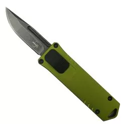Boker Plus Exclusive OD Green USB OTF Auto Knife, Black Stonewash D2 Blade