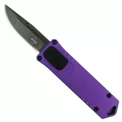 Boker Plus Purple USB OTF Auto Knife, Black Stonewash D2 Blade