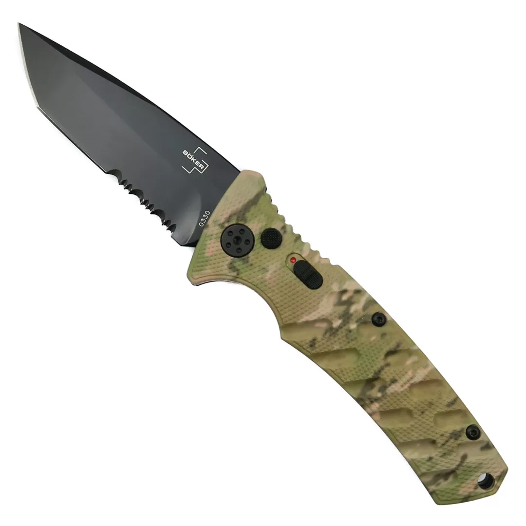 Boker Plus Exclusive Camo Strike Auto Knife, Black Combo Tanto Blade 3 Boker Plus Exclusive Camo Strike Auto Knife, Black Combo Tanto Blade