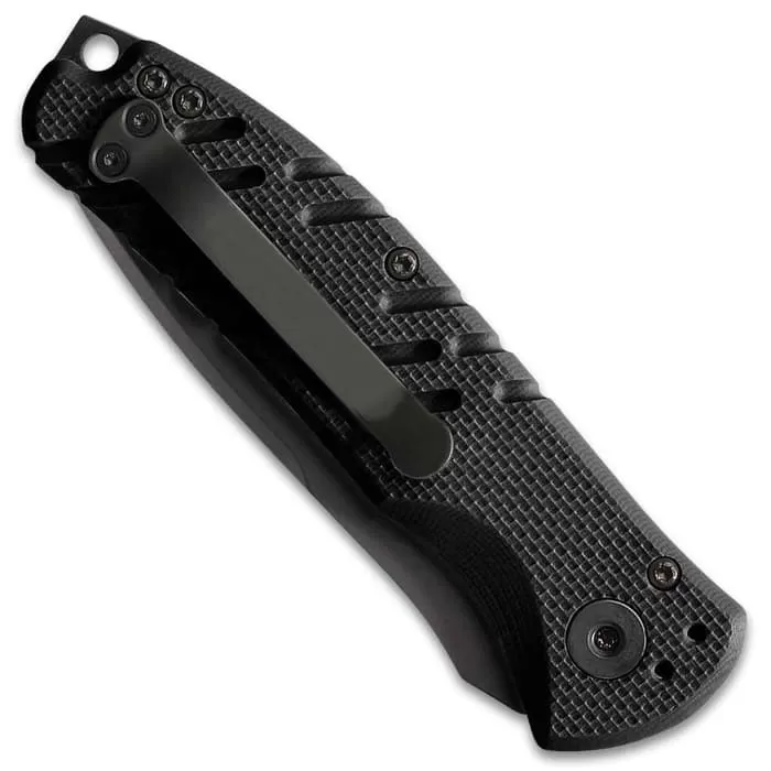 Gerber Black Propel Automatic Pocket Knife - 420HC Steel Blade, G10 Handle Scales, Lanyard Hole, Pocket Clip - Length 8 1/2” 4 Gerber Black Propel Automatic Pocket Knife - 420HC Steel Blade, G10 Handle Scales, Lanyard Hole, Pocket Clip - Length 8 1/2” - Image 2