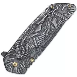 Shadow Warrior Assisted Opening Pocket Knife | DamascTec Steel Blade | Black And Gold 8 Shadow Warrior Assisted Opening Pocket Knife | DamascTec Steel Blade | Black And Gold -Knife Shop C19 BK3530