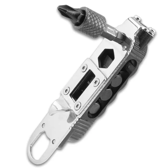 Trailblazer Torque Driver Multi-Tool With Flashlight - Four Hex Bits, Wrenches, Bottle Opener, Angle Driver, Carabiner - Length 3 3/4” 4 Trailblazer Torque Driver Multi-Tool With Flashlight - Four Hex Bits, Wrenches, Bottle Opener, Angle Driver, Carabiner - Length 3 3/4” - Image 2
