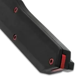 Red And Black OTF Automatic Knife And Sheath - Stainless Steel Blade, Metal Alloy Handle - Length 8 3/4" -Knife Shop D04 VB1234