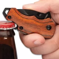 Timber Wolf Money Clip Pocket Knife - Stainless Steel Blade, Non-Reflective Finish, Pakkawood Handle Scales, Assisted Opening -Knife Shop D17 TW1112