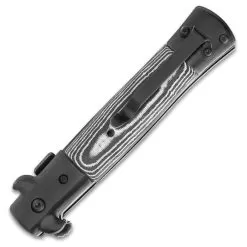 Black Micarta Handle Assisted Opening Stiletto 8 Black Micarta Handle Assisted Opening Stiletto -Knife Shop D19 BK1830