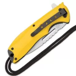 SOA Scout Assisted Opening Pocket Knife - Yellow With Black Paracord Wrapping 7 SOA Scout Assisted Opening Pocket Knife - Yellow With Black Paracord Wrapping -Knife Shop D19 BK3495