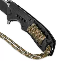 SOA Scout Assisted Opening Pocket Knife - Black With Camo Paracord Wrapping 7 SOA Scout Assisted Opening Pocket Knife - Black With Camo Paracord Wrapping -Knife Shop D19 BK3496