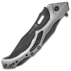 Rampage Tailwind Ball Bearing Pocket Knife - Stainless Steel Blade, Aluminum And Steel Handle, Pocket Clip - 4 3/4” Closed -Knife Shop D19 BK4746