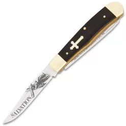 Christian Pocket Knife - Salvation Bible Verse Trapper -Knife Shop D19 BK5036