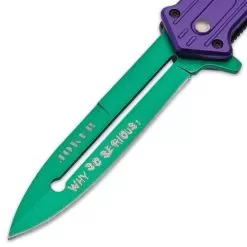 Joker Assisted Opening Stiletto Pocket Knife - Batman Switch 10 Joker Assisted Opening Stiletto Pocket Knife - Batman Switch -Knife Shop D19 BK5054
