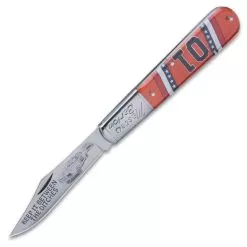 General Lee Master Barlow Knife - Stainless Steel Blade, Acrylic Handle Scales, Photo Artwork, Stainless Bolster -Knife Shop D19 BK5810